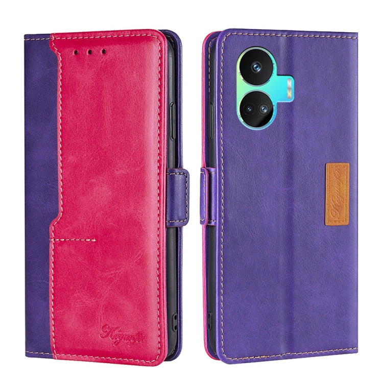 Contrast Color Side Buckle Leather Phone Case