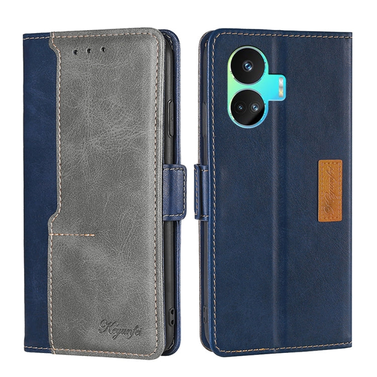 Contrast Color Side Buckle Leather Phone Case