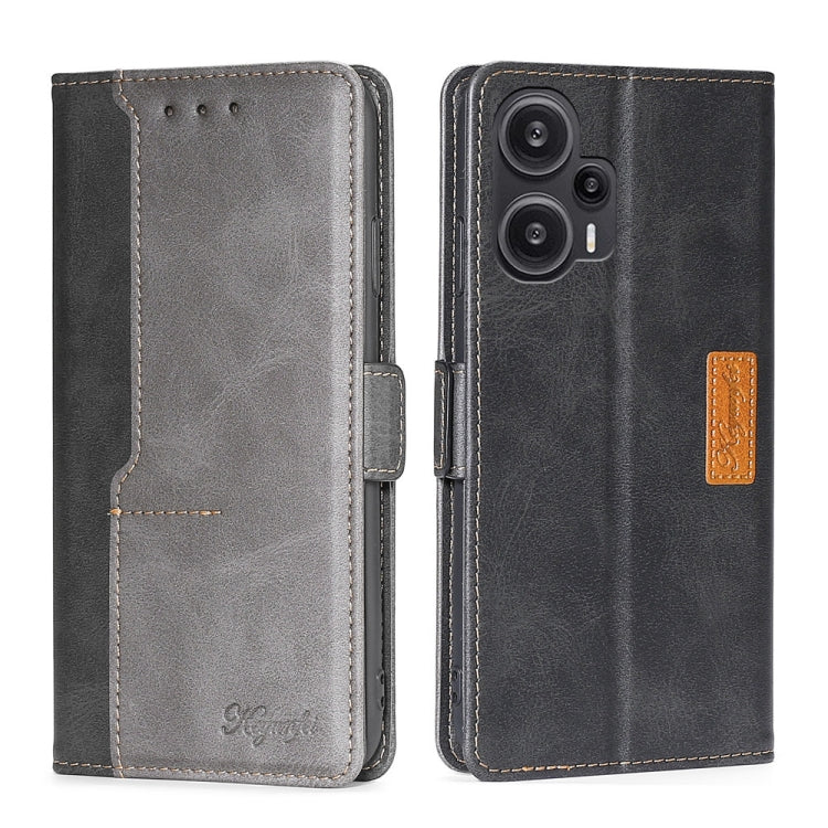 Contrast Color Side Buckle Leather Phone Case
