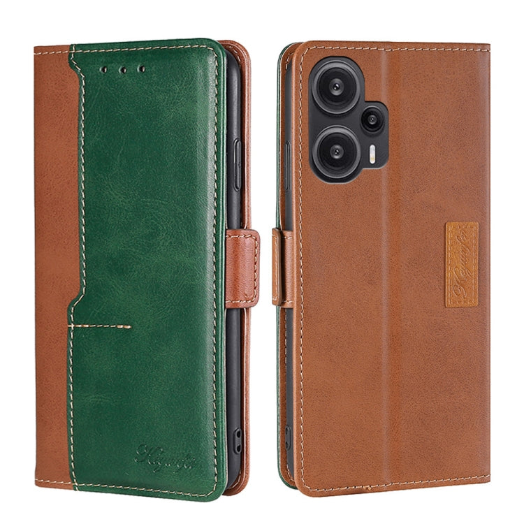Contrast Color Side Buckle Leather Phone Case