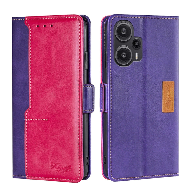 Contrast Color Side Buckle Leather Phone Case