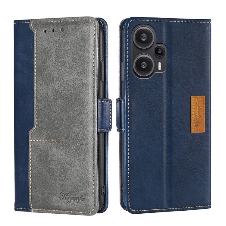 Contrast Color Side Buckle Leather Phone Case