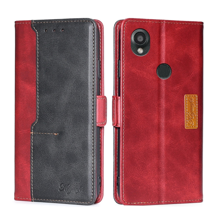 Contrast Color Side Buckle Leather Phone Case