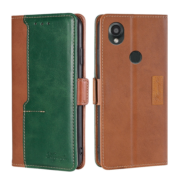 Contrast Color Side Buckle Leather Phone Case