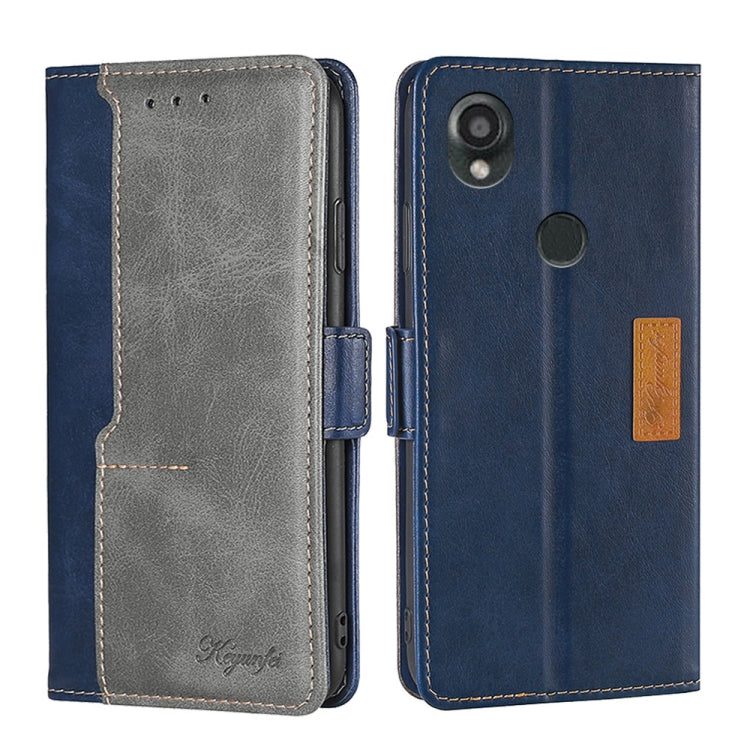 Contrast Color Side Buckle Leather Phone Case