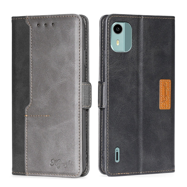 Contrast Color Side Buckle Leather Phone Case