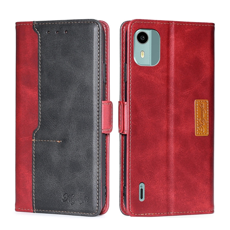Contrast Color Side Buckle Leather Phone Case