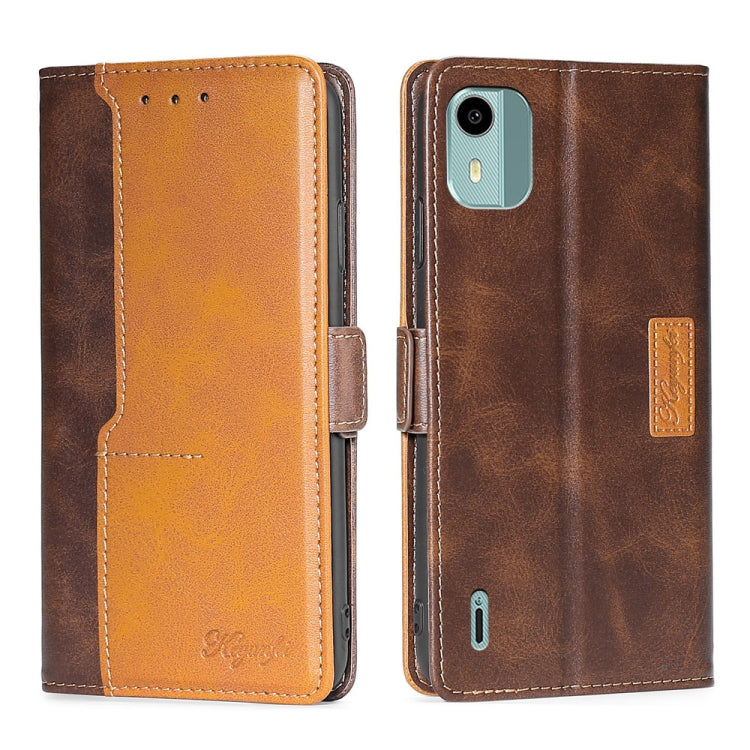 Contrast Color Side Buckle Leather Phone Case