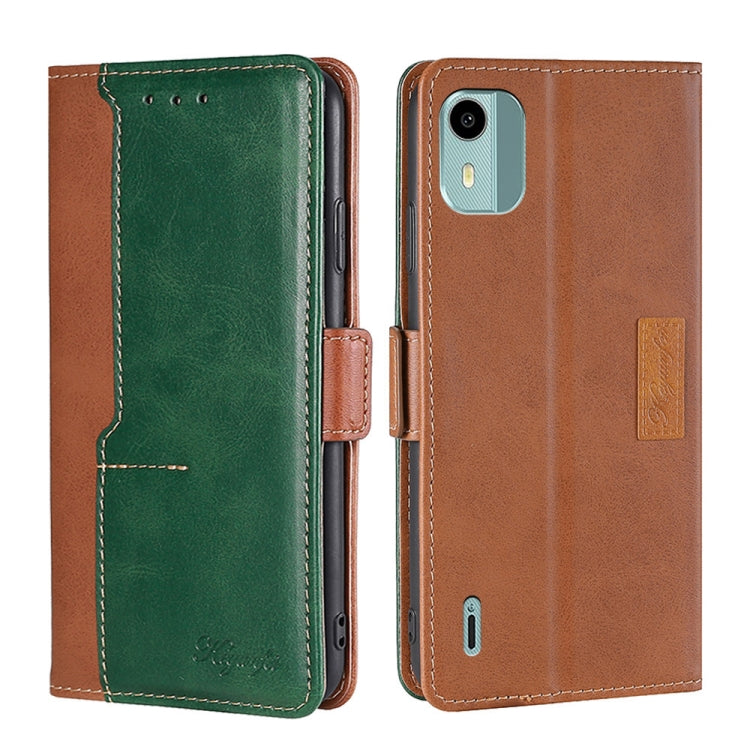 Contrast Color Side Buckle Leather Phone Case