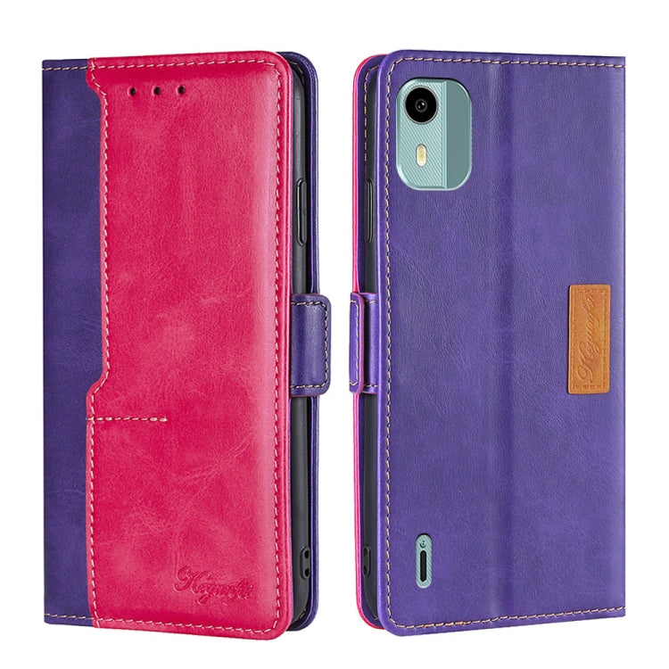 Contrast Color Side Buckle Leather Phone Case