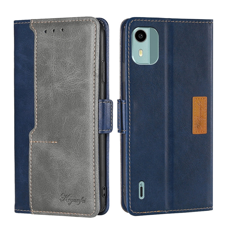Contrast Color Side Buckle Leather Phone Case