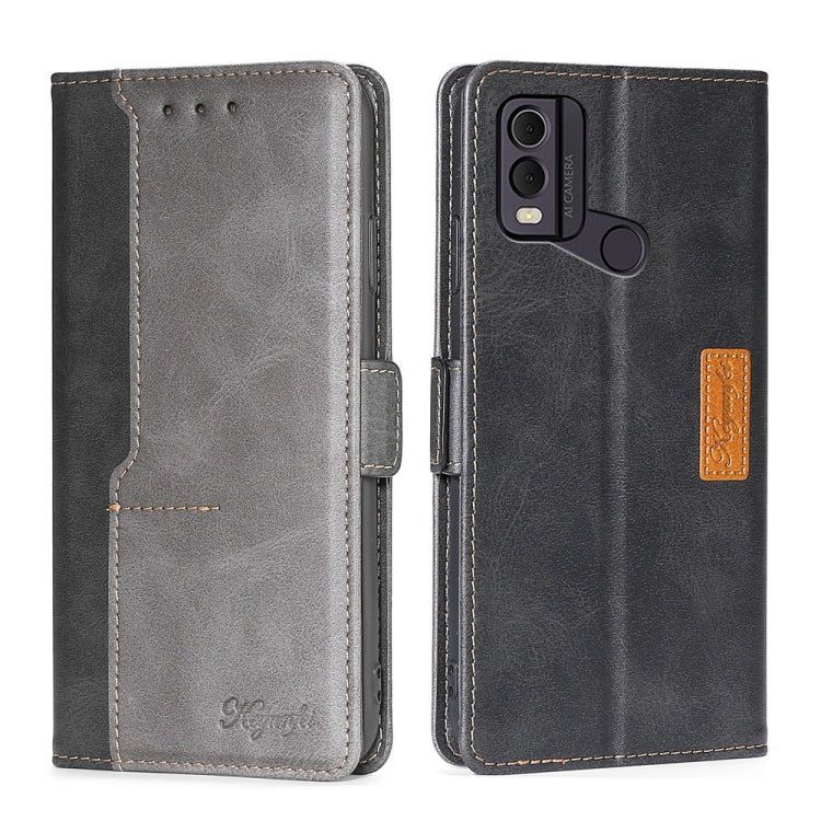 Contrast Color Side Buckle Leather Phone Case