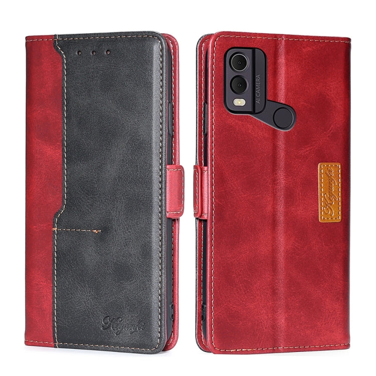 Contrast Color Side Buckle Leather Phone Case