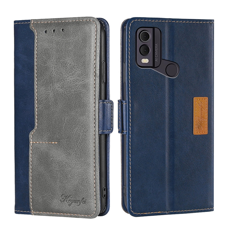 Contrast Color Side Buckle Leather Phone Case
