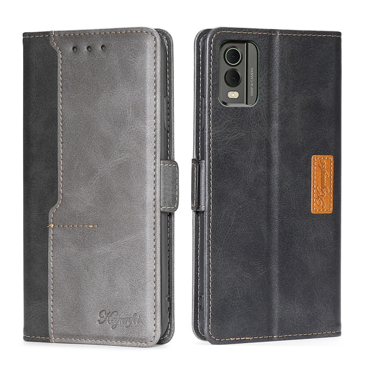 Contrast Color Side Buckle Leather Phone Case
