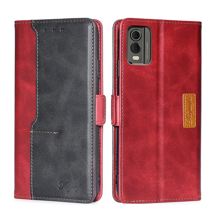 Contrast Color Side Buckle Leather Phone Case