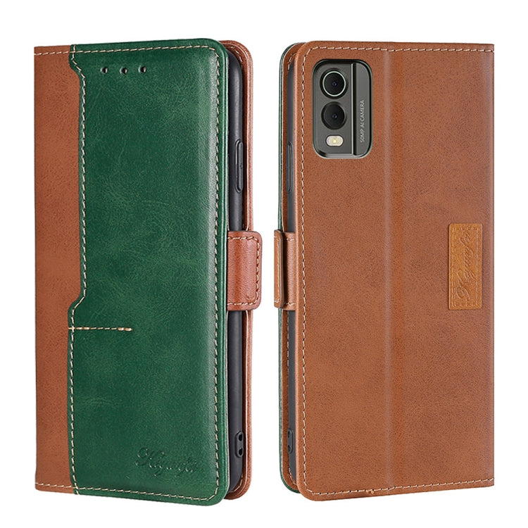 Contrast Color Side Buckle Leather Phone Case