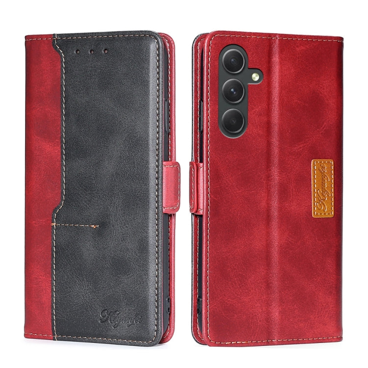 Contrast Color Side Buckle Leather Phone Case
