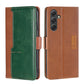 Contrast Color Side Buckle Leather Phone Case