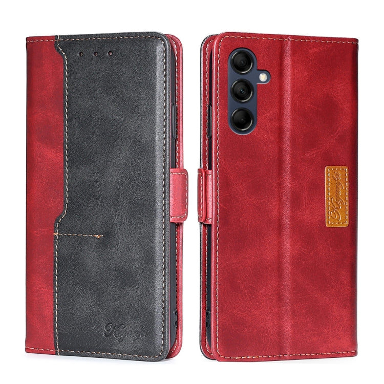 Contrast Color Side Buckle Leather Phone Case