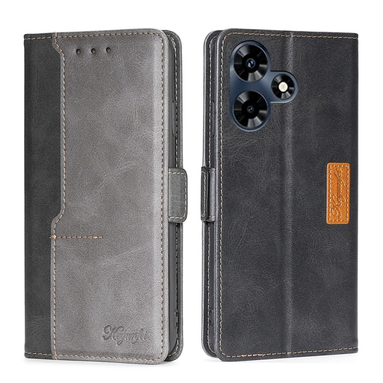 Contrast Color Side Buckle Leather Phone Case