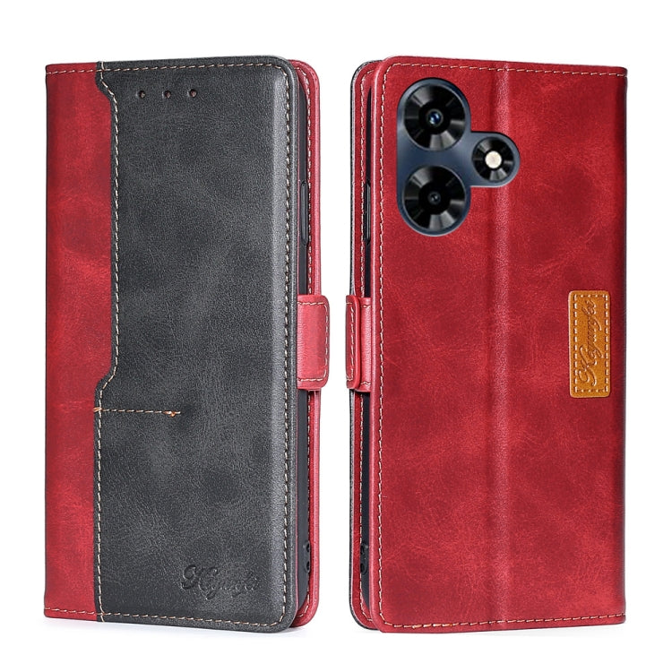 Contrast Color Side Buckle Leather Phone Case