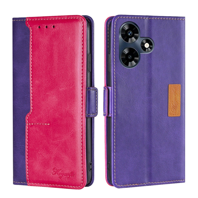 Contrast Color Side Buckle Leather Phone Case
