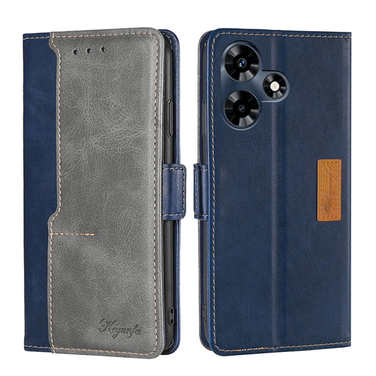 Contrast Color Side Buckle Leather Phone Case