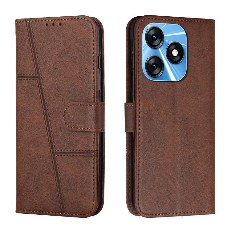 Stitching Calf Texture Buckle Leather Phone Case