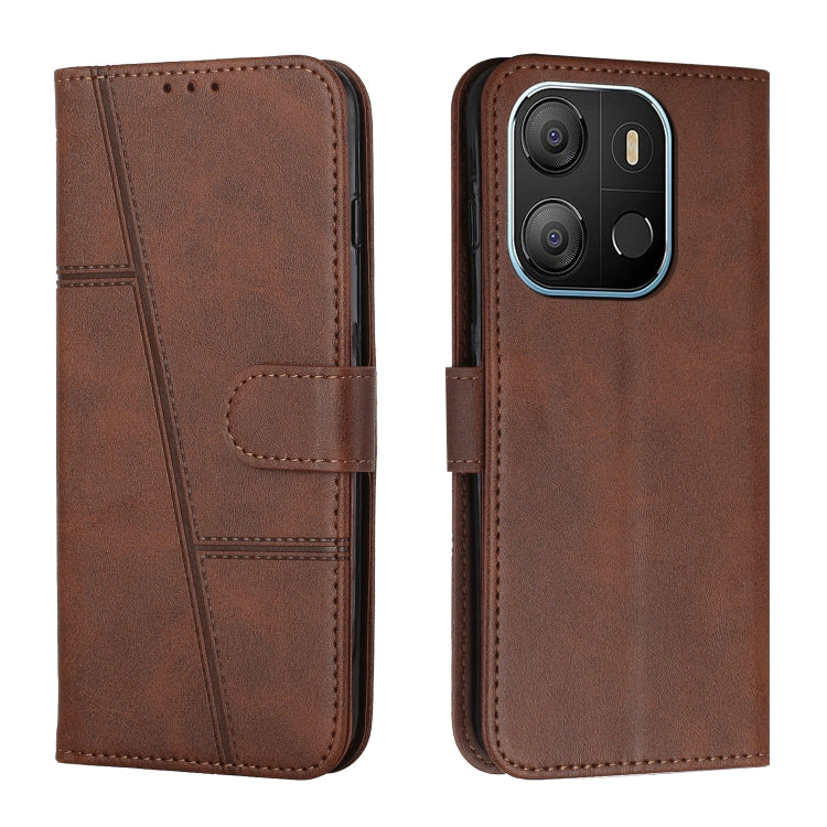 Stitching Calf Texture Buckle Leather Phone Case