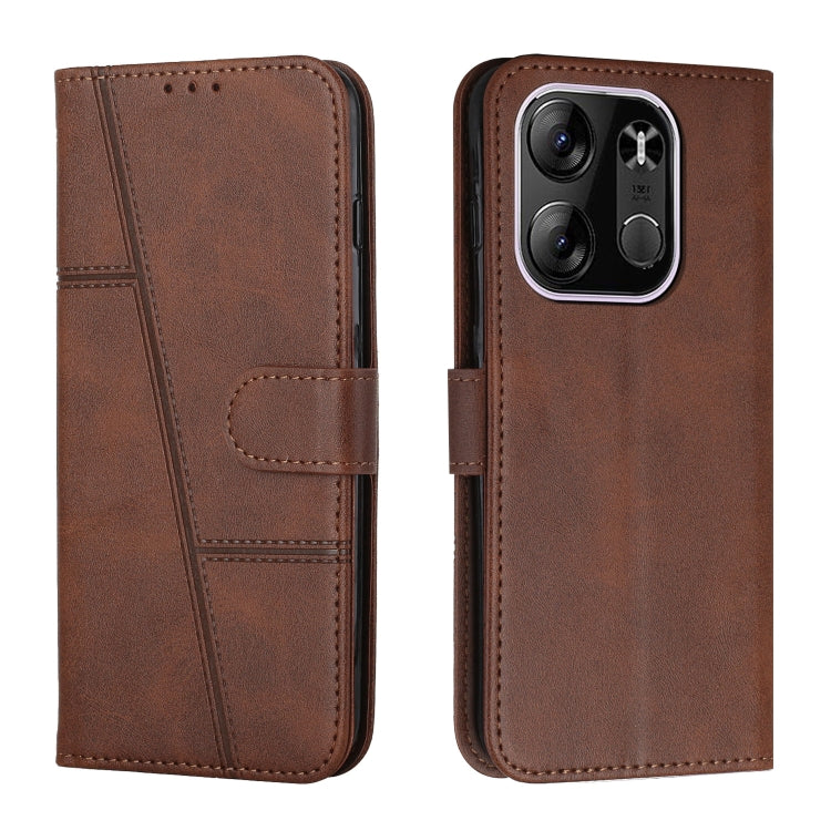 Stitching Calf Texture Buckle Leather Phone Case
