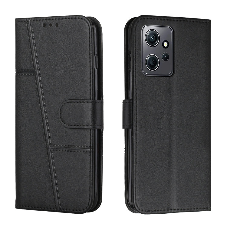 Stitching Calf Texture Buckle Leather Phone Case