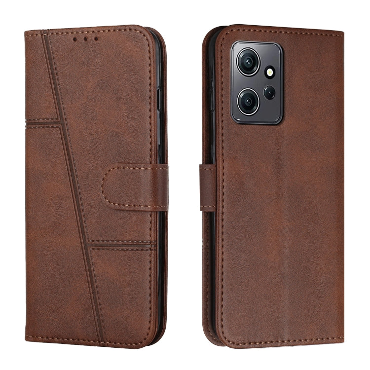 Stitching Calf Texture Buckle Leather Phone Case