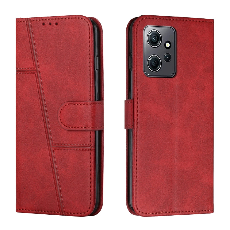 Stitching Calf Texture Buckle Leather Phone Case