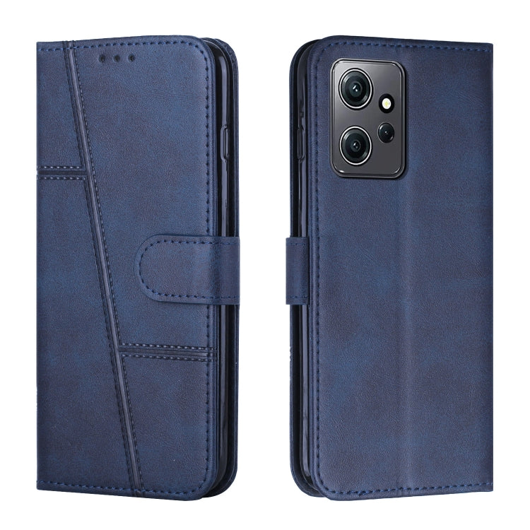 Stitching Calf Texture Buckle Leather Phone Case