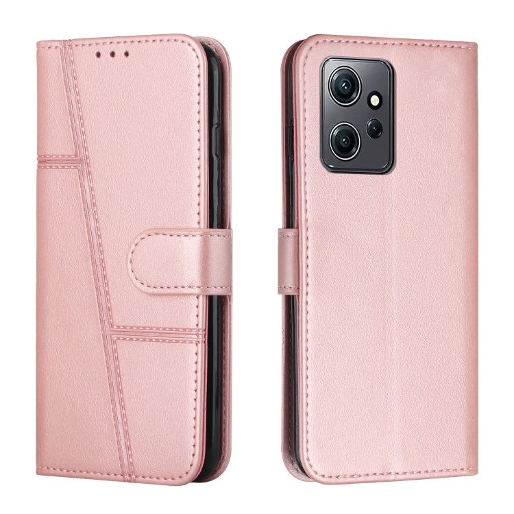 Stitching Calf Texture Buckle Leather Phone Case