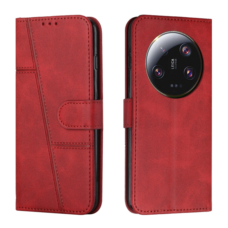 Stitching Calf Texture Buckle Leather Phone Case