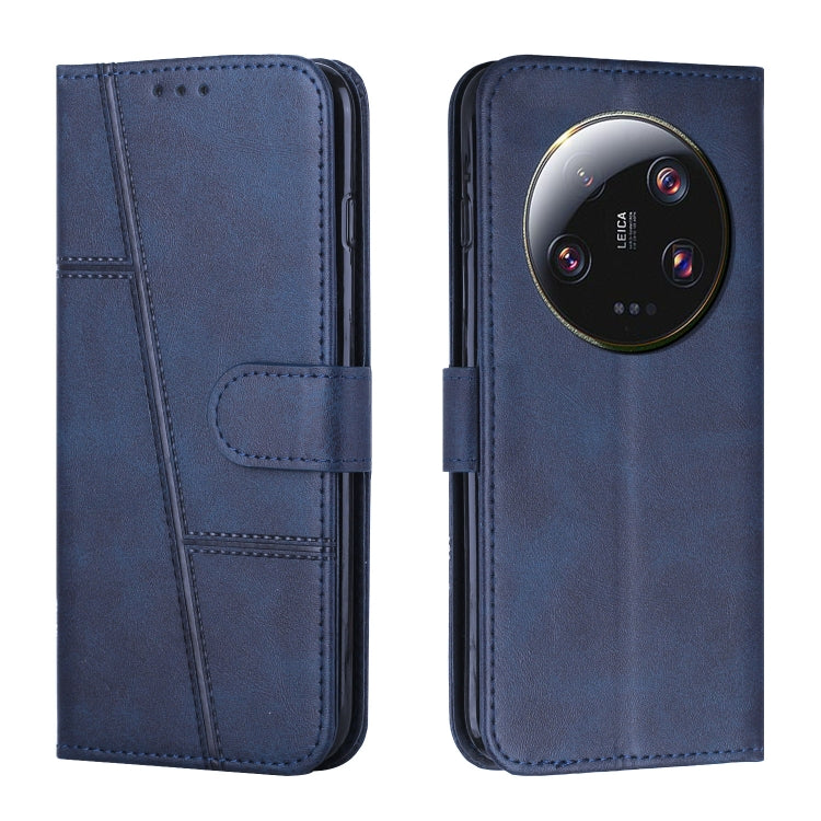 Stitching Calf Texture Buckle Leather Phone Case