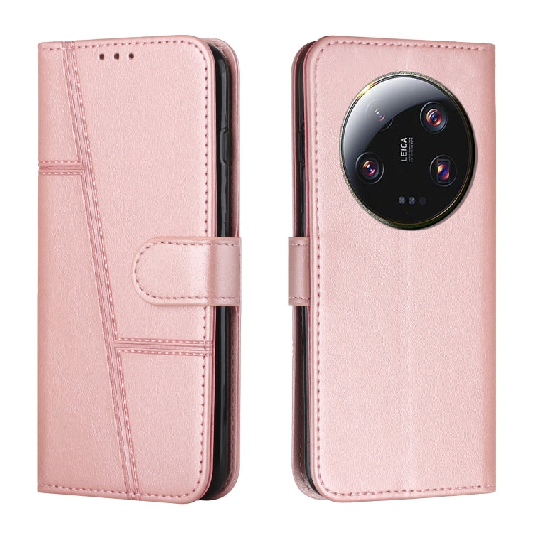 Stitching Calf Texture Buckle Leather Phone Case