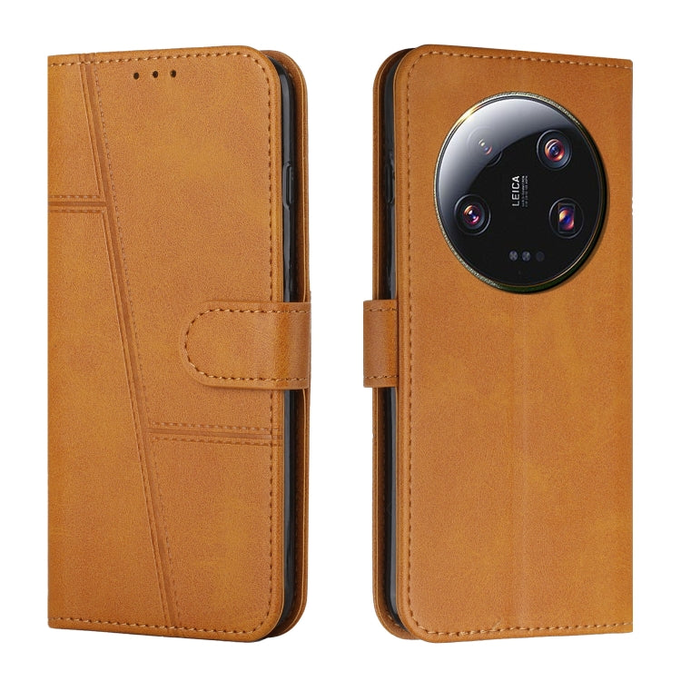 Stitching Calf Texture Buckle Leather Phone Case