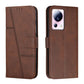 Stitching Calf Texture Buckle Leather Phone Case