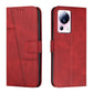 Stitching Calf Texture Buckle Leather Phone Case