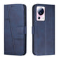 Stitching Calf Texture Buckle Leather Phone Case