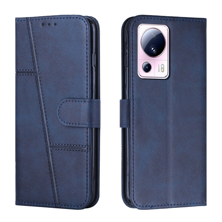 Stitching Calf Texture Buckle Leather Phone Case