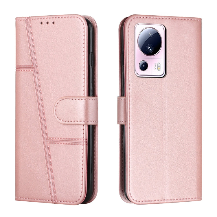 Stitching Calf Texture Buckle Leather Phone Case