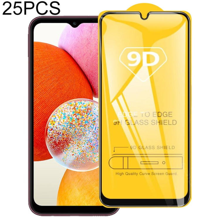 25pcs 9D Full Glue Full Screen Tempered Glass Film, For Samsung Galaxy A14 4G(25pcs), For Samsung Galaxy A14 5G(25pcs), For Samsung Galaxy A24 4G(25pcs), For Samsung Galaxy A24 5G(25pcs), For Samsung Galaxy A34 5G(25pcs)