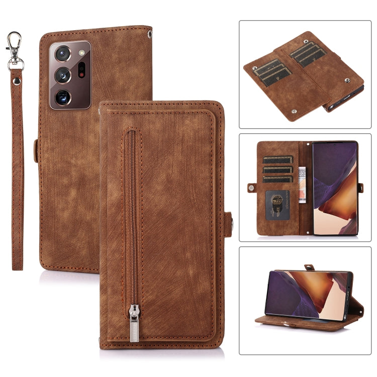 Zipper Card Slot Buckle Wallet Leather Phone Case, For Samsung Galaxy Note20 Ultra, For Samsung Galaxy S10, For Samsung Galaxy S20+, For Samsung Galaxy S21, For Samsung Galaxy S21+