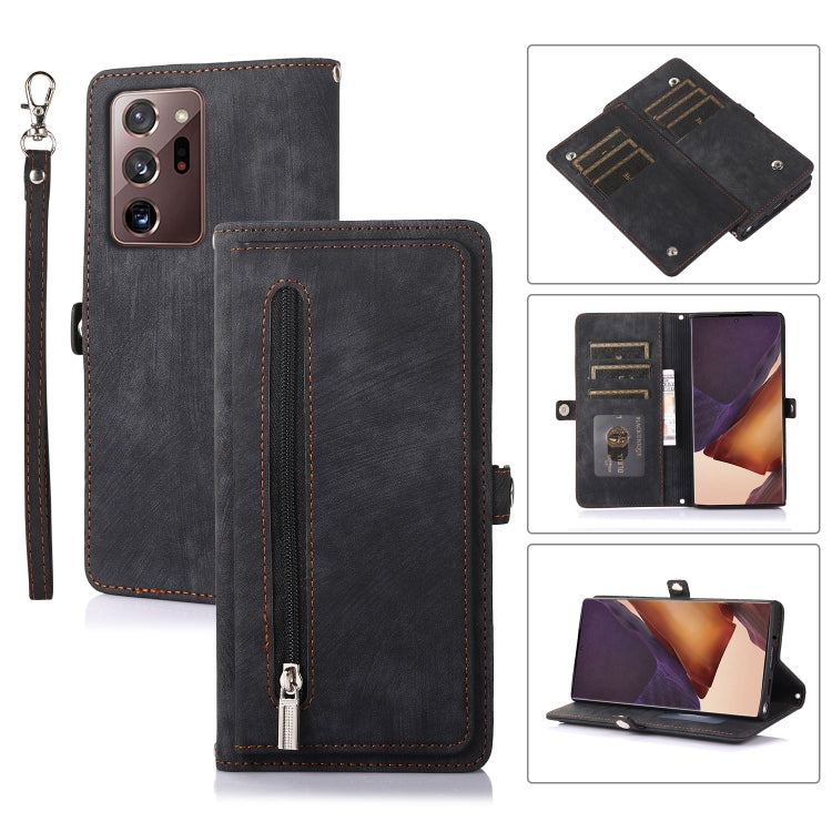 Zipper Card Slot Buckle Wallet Leather Phone Case, For Samsung Galaxy Note20 Ultra, For Samsung Galaxy S10, For Samsung Galaxy S20+, For Samsung Galaxy S21, For Samsung Galaxy S21+