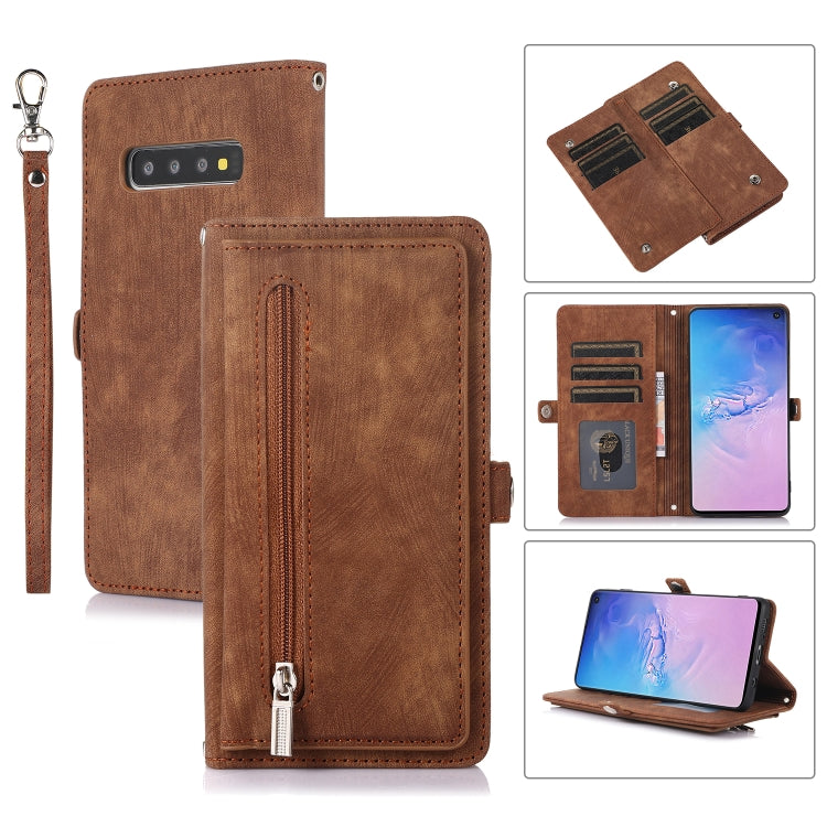 Zipper Card Slot Buckle Wallet Leather Phone Case, For Samsung Galaxy Note20 Ultra, For Samsung Galaxy S10, For Samsung Galaxy S20+, For Samsung Galaxy S21, For Samsung Galaxy S21+