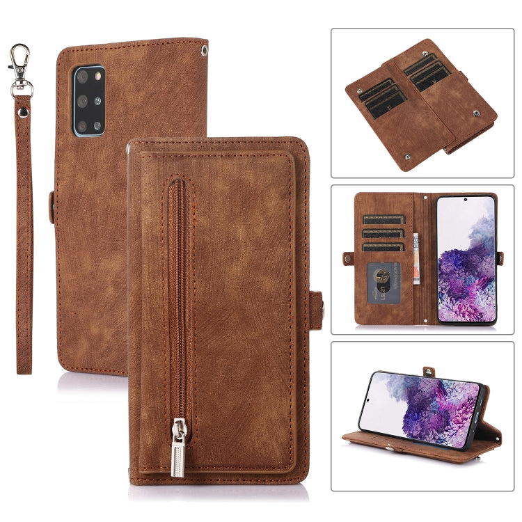 Zipper Card Slot Buckle Wallet Leather Phone Case, For Samsung Galaxy Note20 Ultra, For Samsung Galaxy S10, For Samsung Galaxy S20+, For Samsung Galaxy S21, For Samsung Galaxy S21+